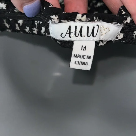 SOLD! AUW floral ruffled sleeves off the shoulder dress - Picture 6 of 16